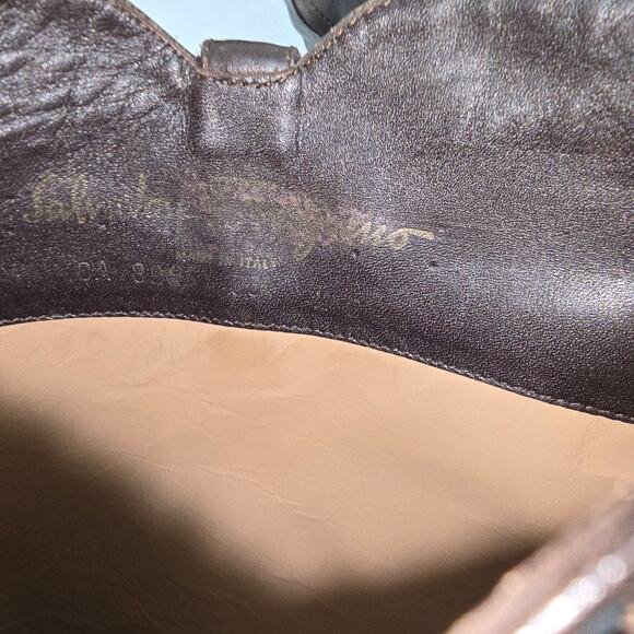Salvatore Ferragamo Dark Brown Leather Riding Boots - Picture 12 of 16